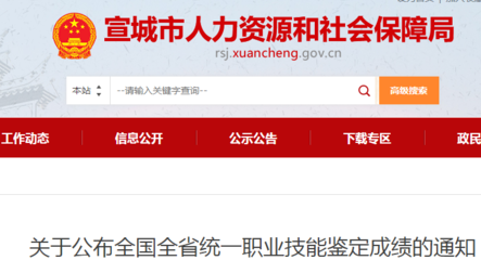2020年11月安徽宣城四级人力资源管理师考试成绩公布
